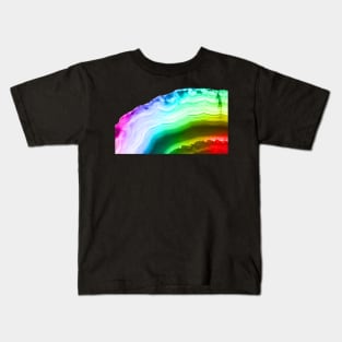 Rainbow colors fancy agate slice mineral Kids T-Shirt